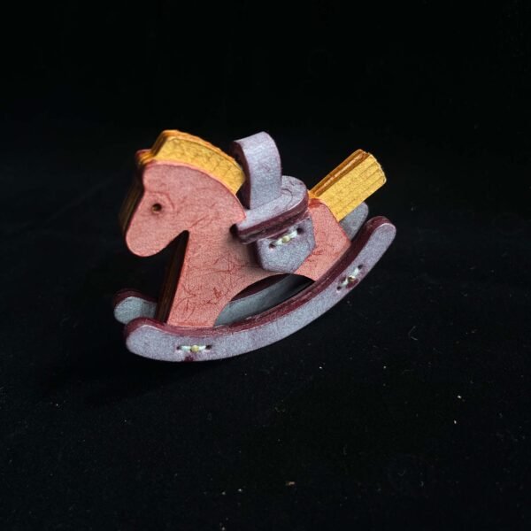 Handmade Leather Rocking Horse Ornament – Unique Holiday Tree Decor & Perfect Christmas Gift - Image 4