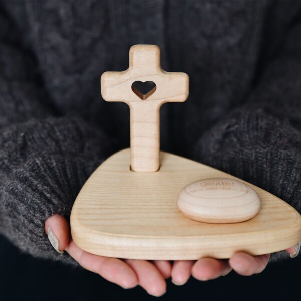 Customised Pet Memorial Box | Personalised Pet Urn | Wooden Cross Pet Keepsake | Pet Hair and Ashes Holder