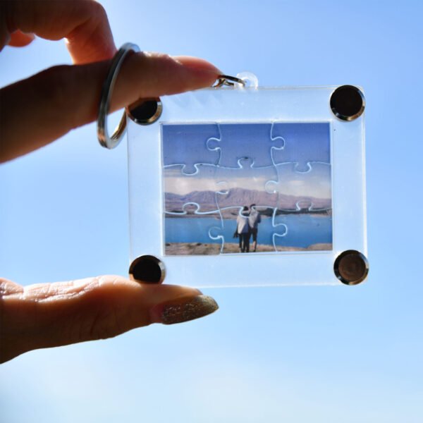 Custom Photo Puzzle Keychain - Personalized Acrylic Puzzle Keyring Gift - Image 2