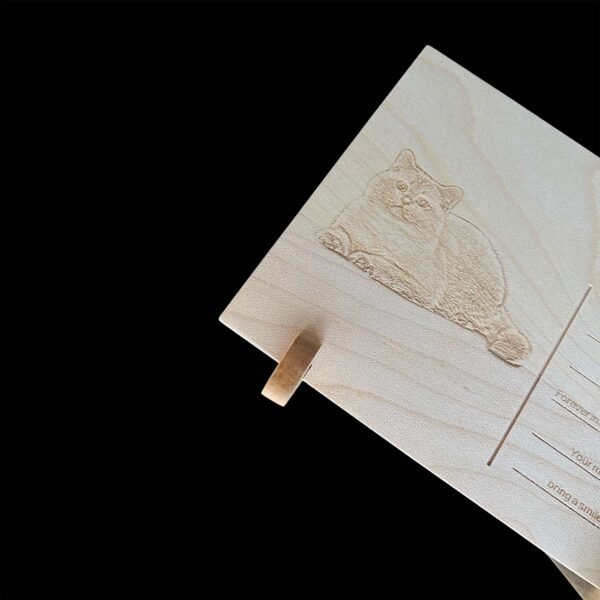 Personalized Pet Memorial Wooden Postcard | Custom Pet Loss Gift, Engraved Pet Portrait Plaque, Sympathy Keepsake - Image 3