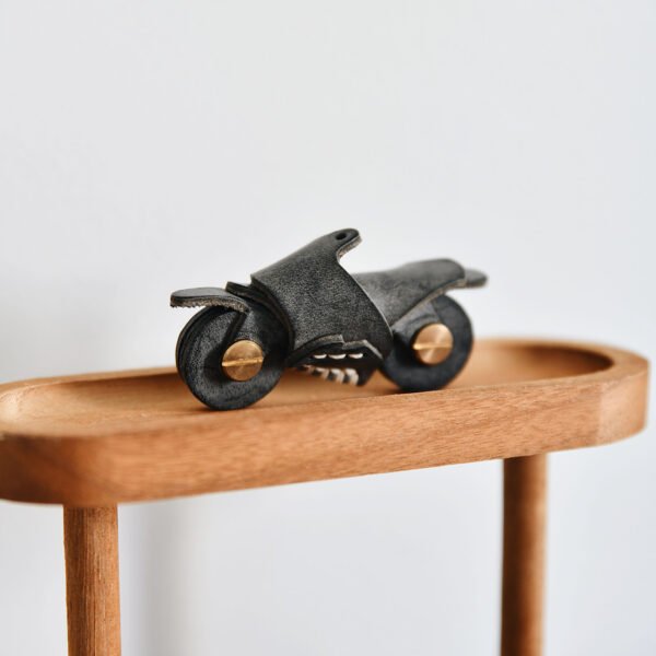 Handmade Leather Motorcycle Charm - Unique Keychain Gift for Motorcycle Lovers