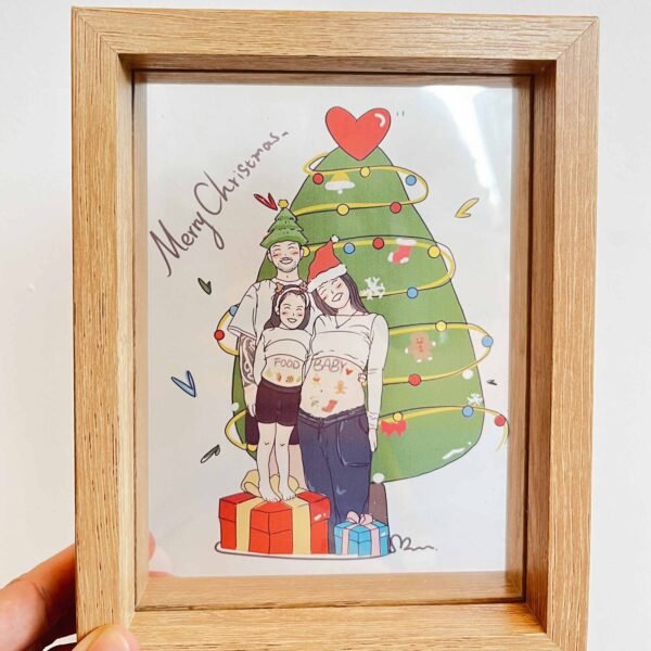 Custom Christmas Family Painting on Acrylic, Personalized Family Photo Art, Couples & Family Portraits Home Decor