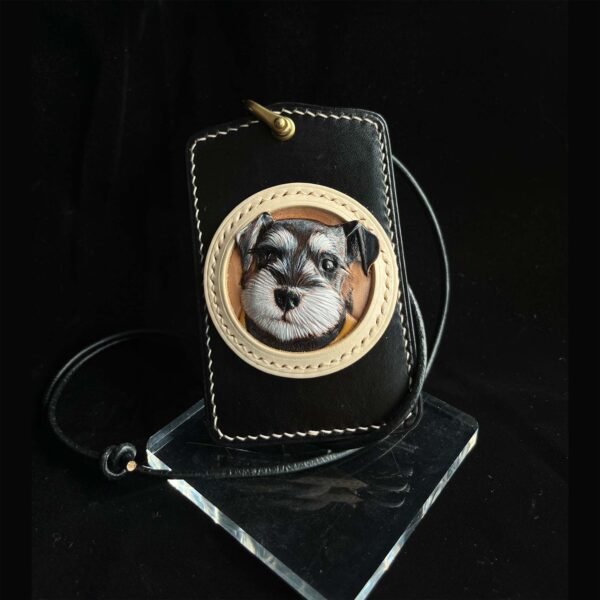 Custom 3D Pet Portrait Card Wallet – Leather Card Holder for Pet Lovers