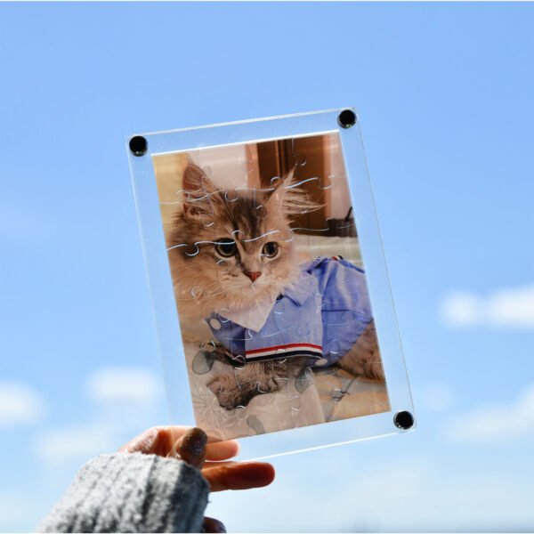 Custom Acrylic Photo Puzzle with Frame – Personalized Photo Puzzle Gift, Custom Pet Portrait Puzzle