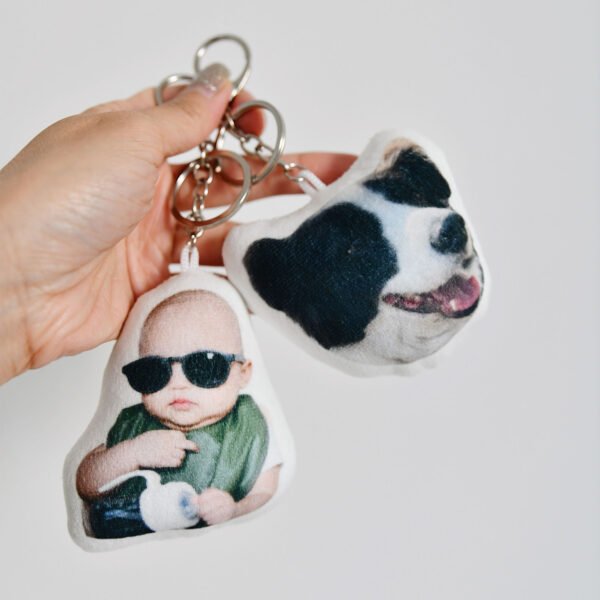 Custom Picture Stuffed Keychain | Personalized Photo Keychain | Unique Custom Keyring Gift for Christmas & Anniversaries - Image 4