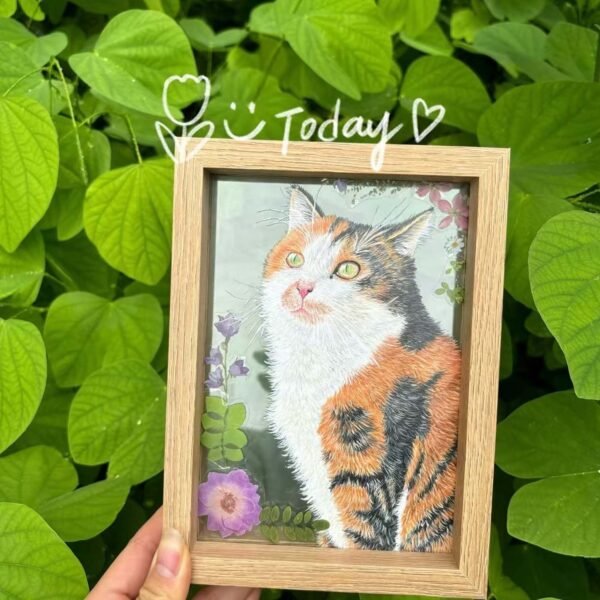 Custom Pet Portrait Glass Painting - Handmade Personalized Pet Art, 3D Pet Portrait for Home Decor, Christmas Gift for Pet Lovers - Image 4