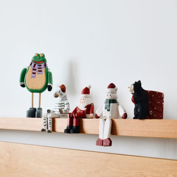 Handmade Wooden Christmas Decor – Frog, Zebra, Santa, Snowman, Bear