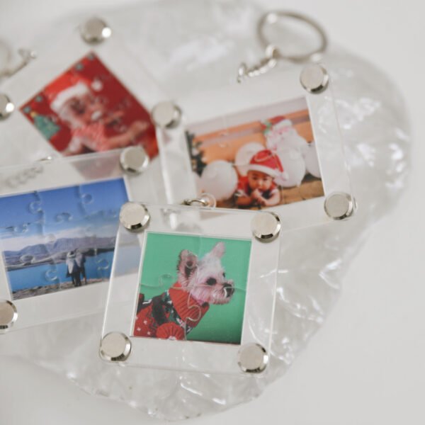 Custom Photo Puzzle Keychain - Personalized Acrylic Puzzle Keyring Gift