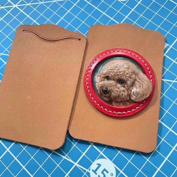 Custom 3D Pet Portrait Card Wallet – Leather Card Holder for Pet Lovers - Image 6